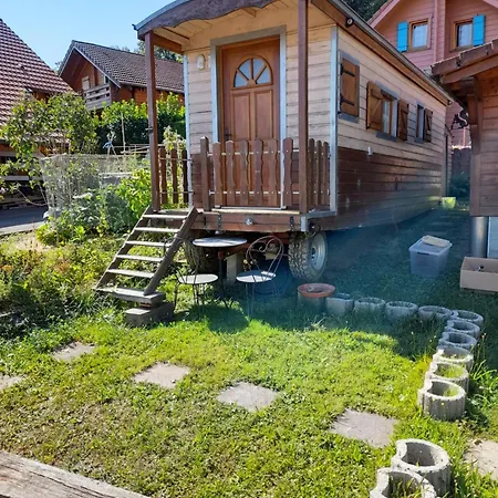 Σαλέ Location Type Gite, D'hote, Meuble De Tourisme Dans Joli Petit Typique Et Ou Jolie Roulotte Type Boheme Waldighoffen